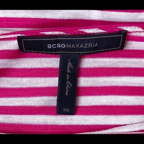 BCBGMAXAZRIA Pink & White Striped Long Sleeve Top - Picture 5 of 5